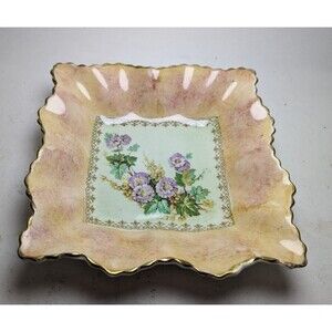 James Kent Longton Pink And White Floral Trinket/Candy Dish